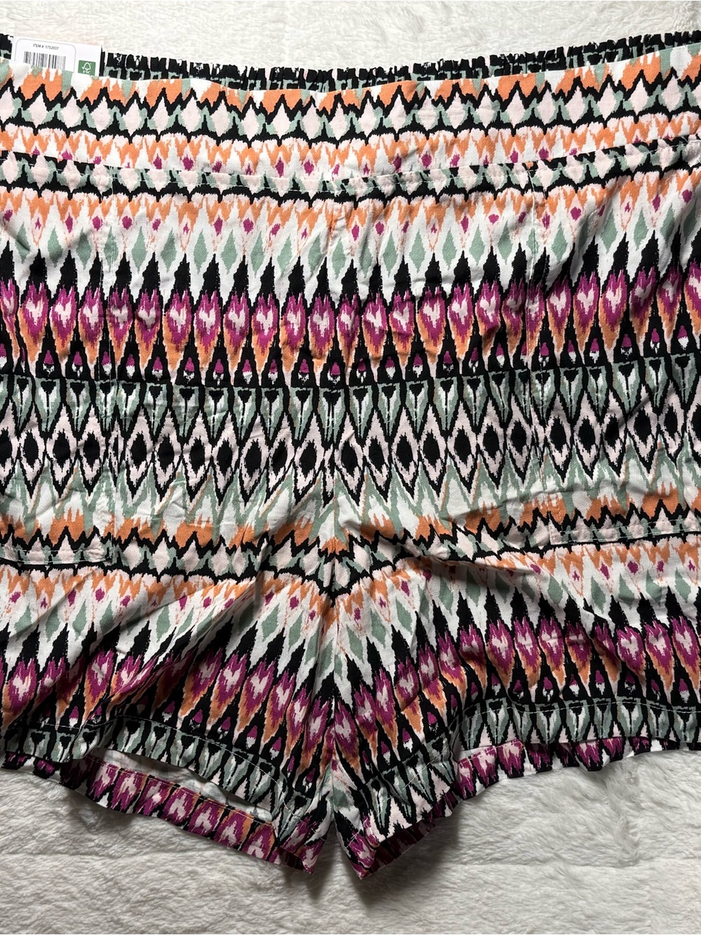 NWT Women’s Wildfox Geometric Print Elastic Waist Shorts - Multicolor Sz XXL